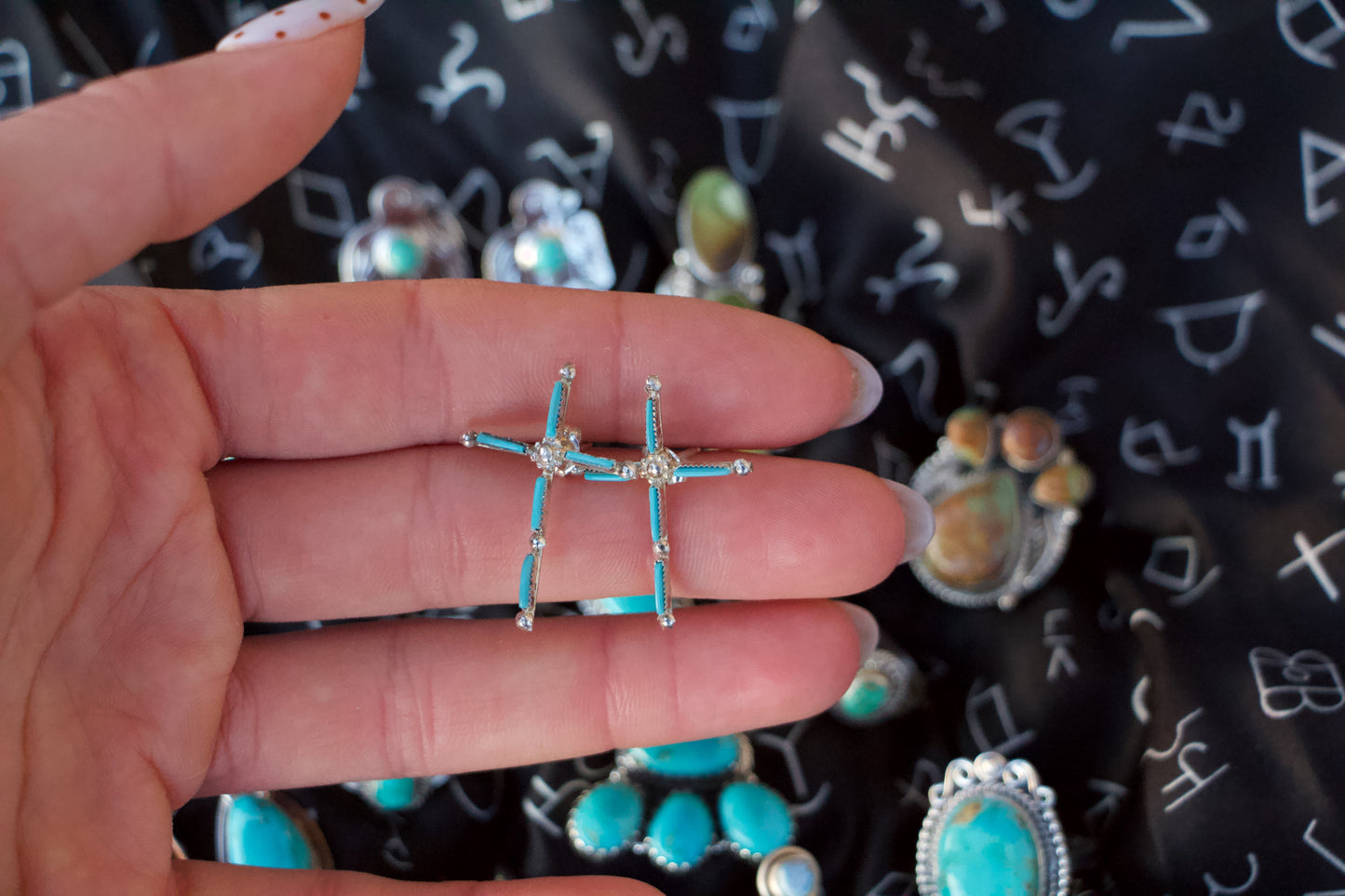 Zuni Cross Earrings